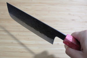 Isamitsu Shirogami #1 / White Steel #1 Nakiri 165 mm / 6.5" Red Two Tone Maple Handle