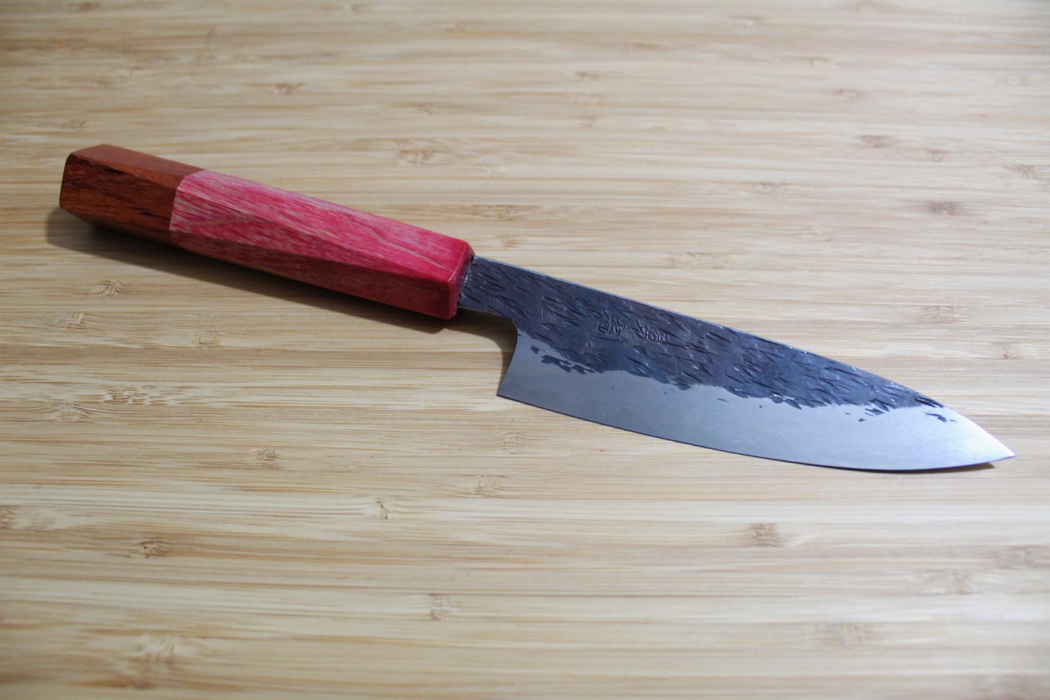 Isamitsu Shirogami #1 / White Steel #1 Petty 120 mm / 4.7" Red Two Tone Maple Handle