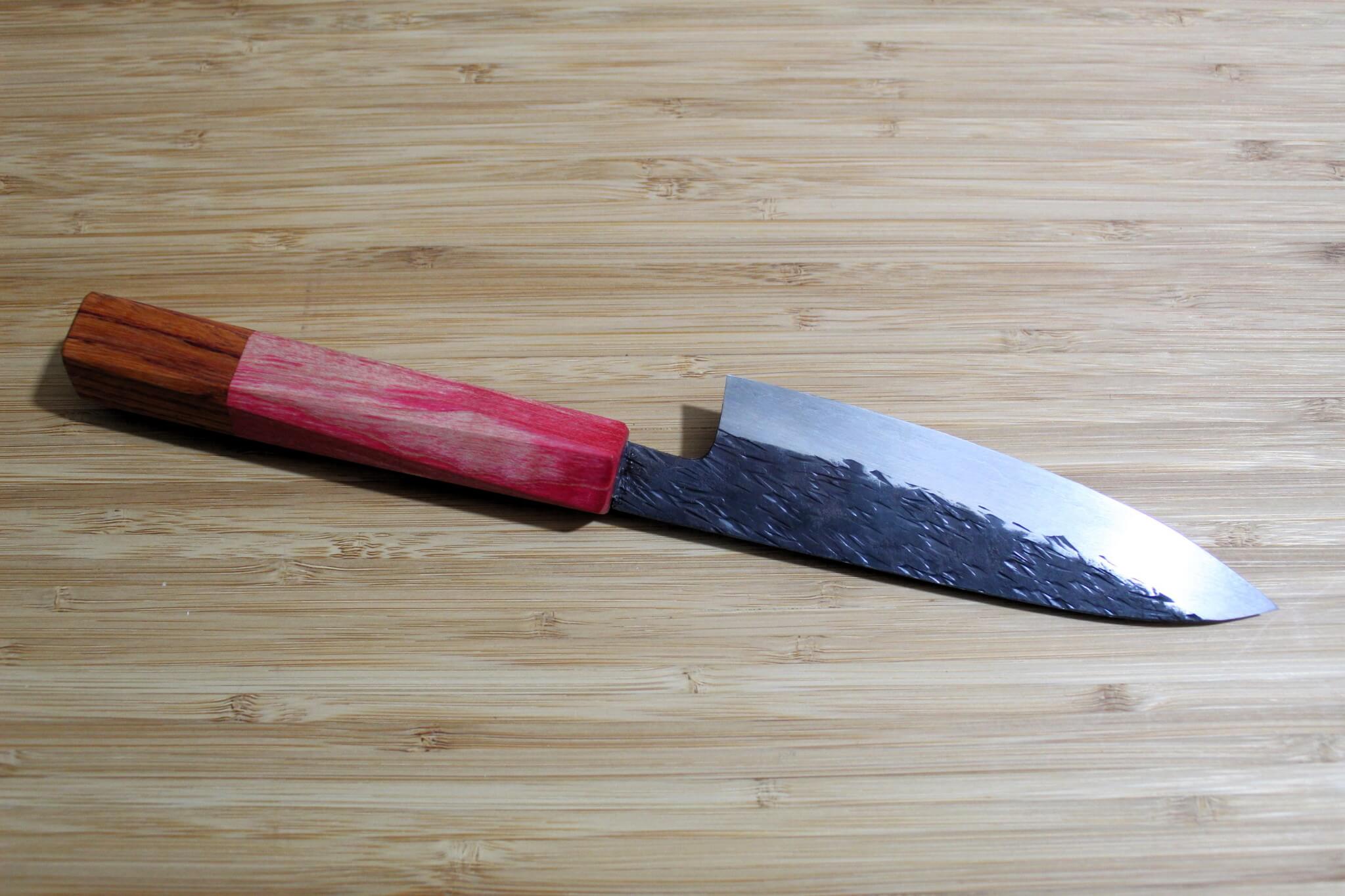 Isamitsu Shirogami #1 / White Steel #1 Petty 120 mm / 4.7" Red Two Tone Maple Handle