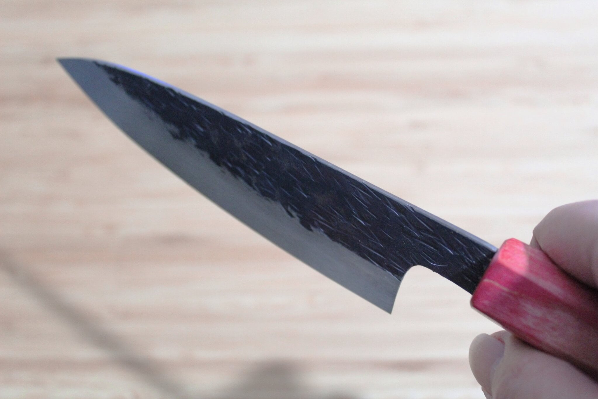 Isamitsu Shirogami #1 / White Steel #1 Petty 120 mm / 4.7" Red Two Tone Maple Handle