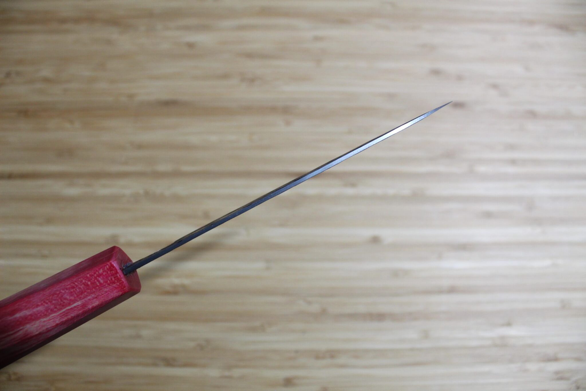 Isamitsu Shirogami #1 / White Steel #1 Petty 120 mm / 4.7" Red Two Tone Maple Handle
