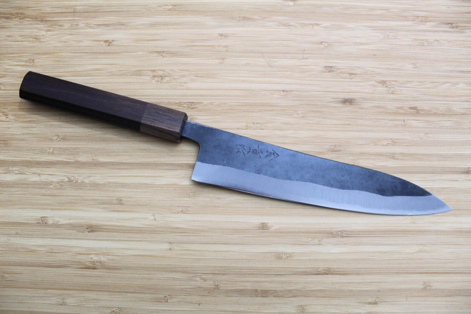 Kaneshige Hamono Kurouchi Aoniko Gyuto Knife 210 mm (8.2") Khii Ebony Handle