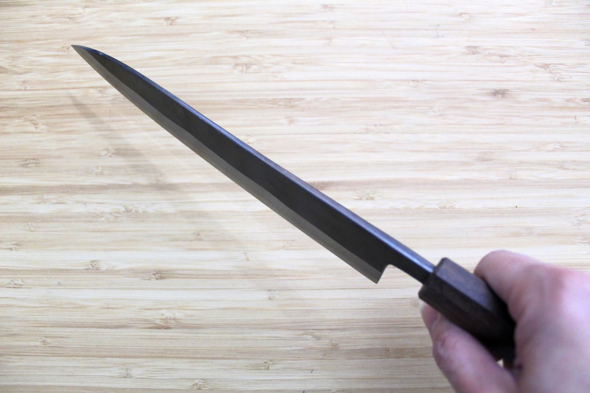 Kaneshige Hamono Kurouchi Aoniko Gyuto Knife 210 mm (8.2") Khii Ebony Handle