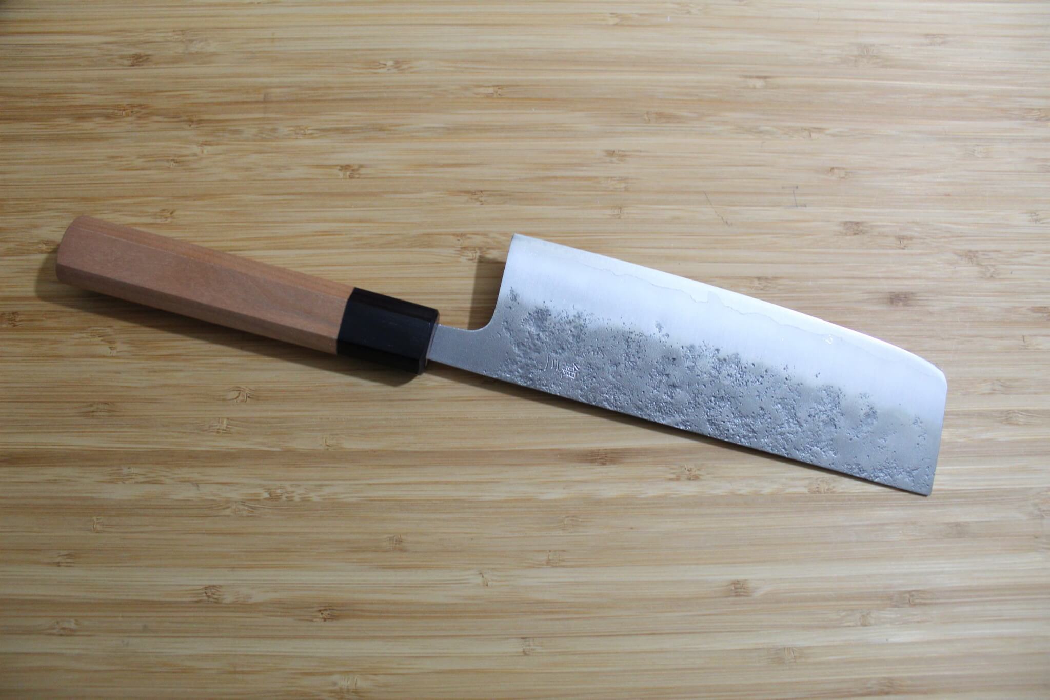 Kaneshige Hamono Ginsan Nashiji Nakiri Knife 165 mm (6.5") Cherry Handle