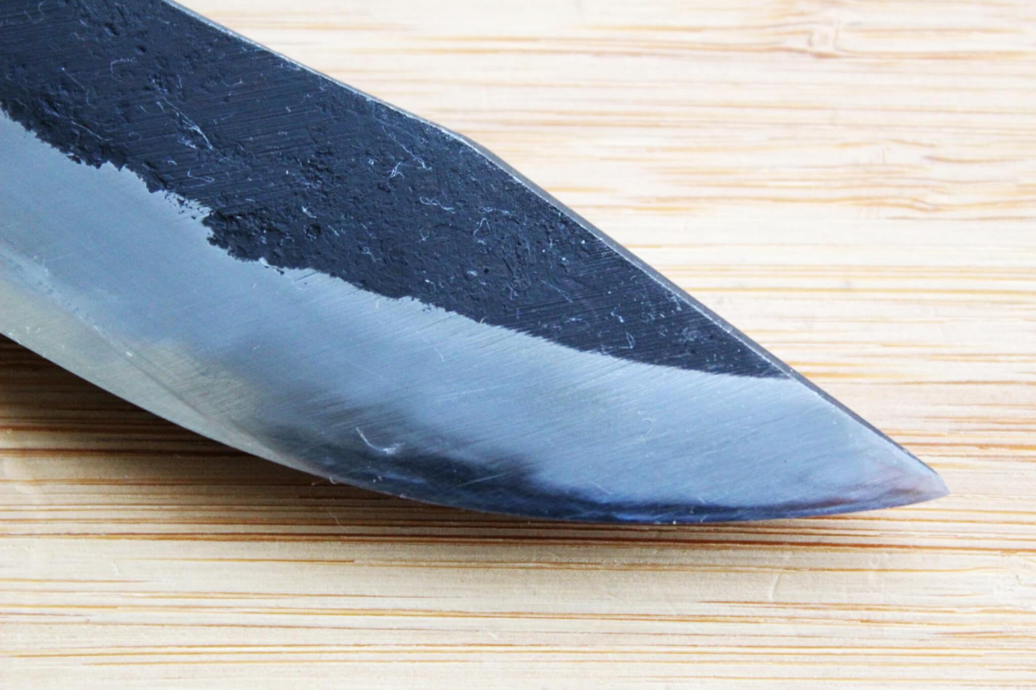 Kyokokaji Shokei 85mm Wide Petty Knife with 25mm Width and Fujimaki Rattan Handle
