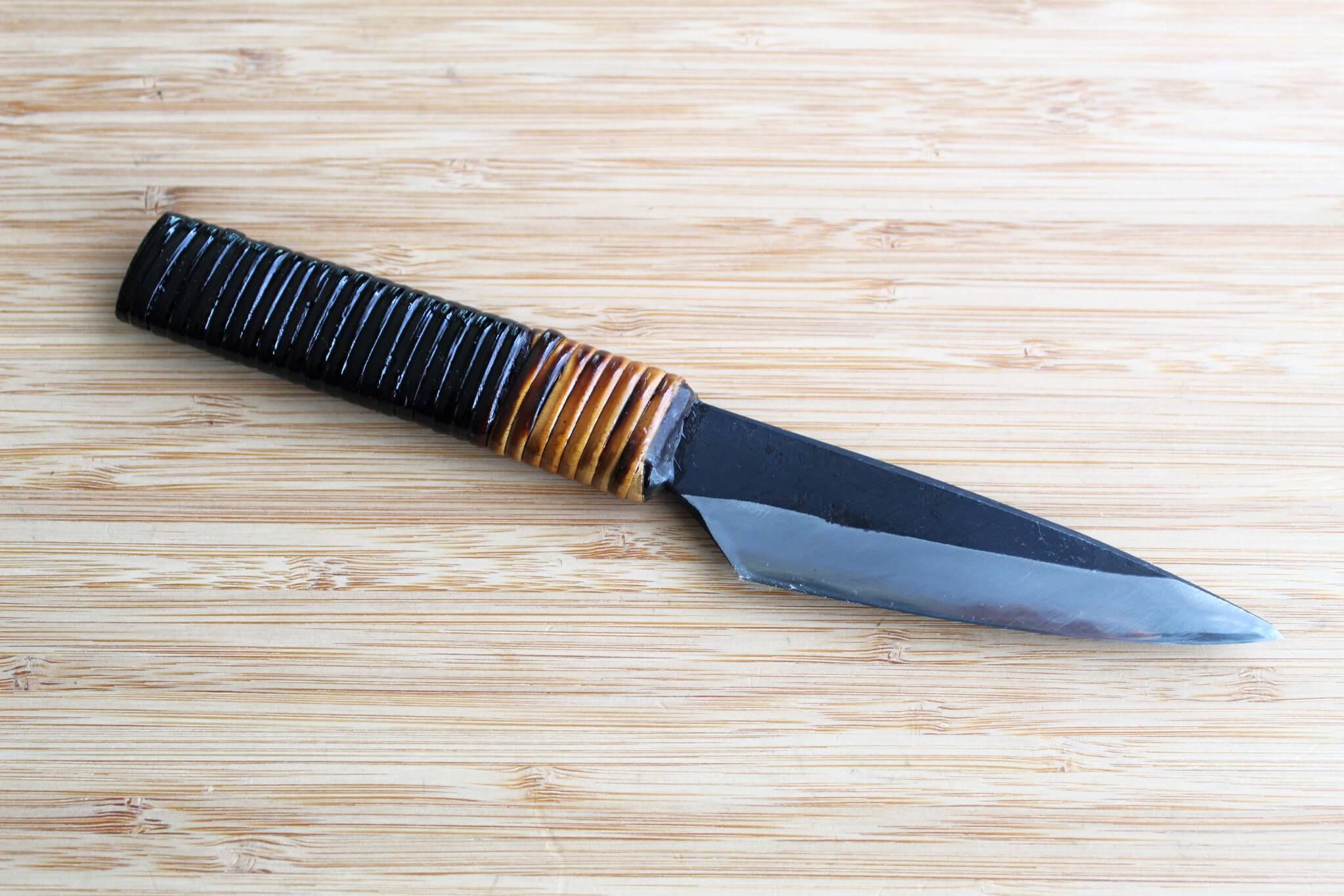 Kyokokaji Shokei 105mm Full-Tang Wide Petty Knife with 3mm Thick Spine and Fujimaki Handle