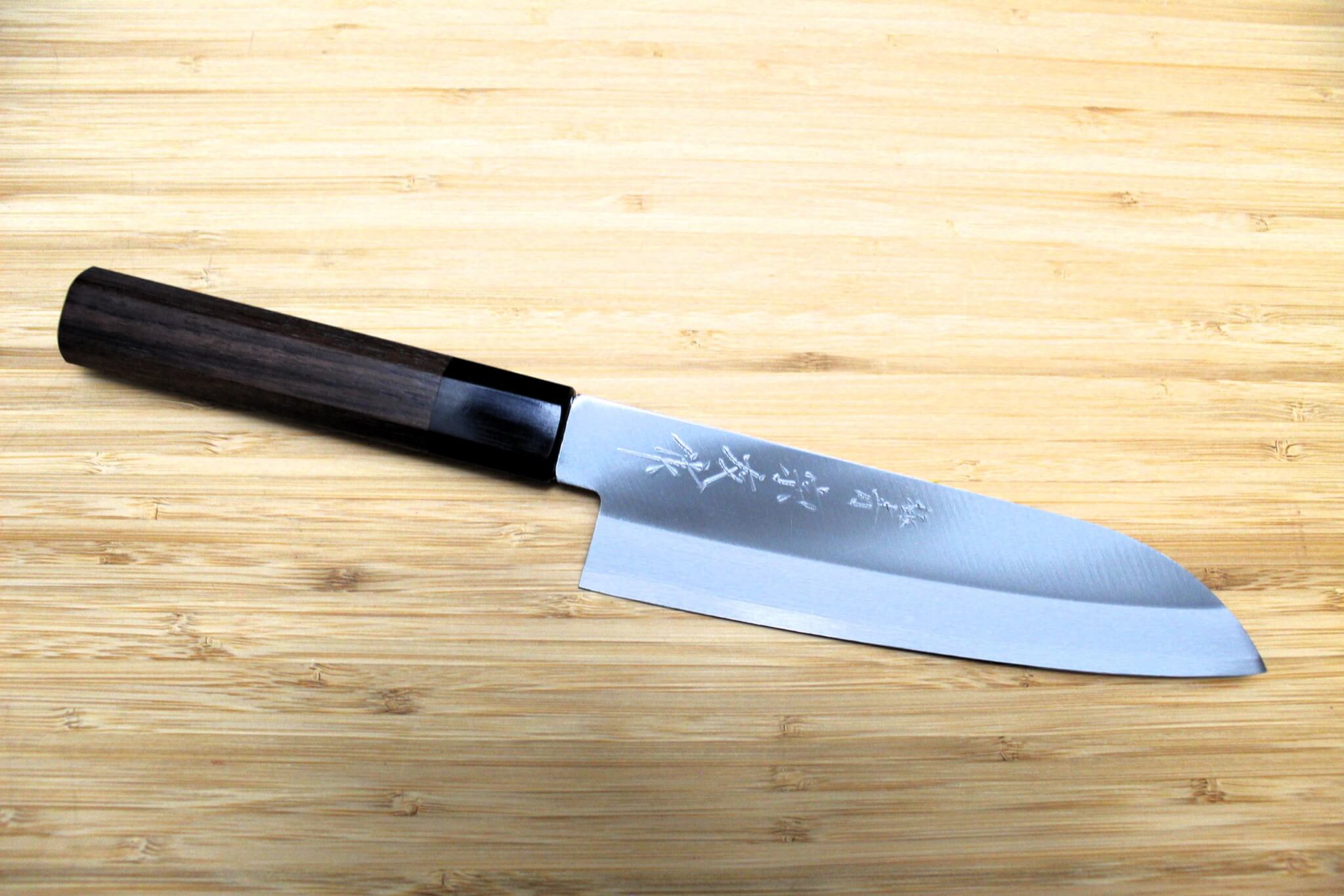 Miki Hamono Gokuao Aogami Super / Blue Super Steel Santoku Knife 170 mm / 6.7" with Rosewood Handle