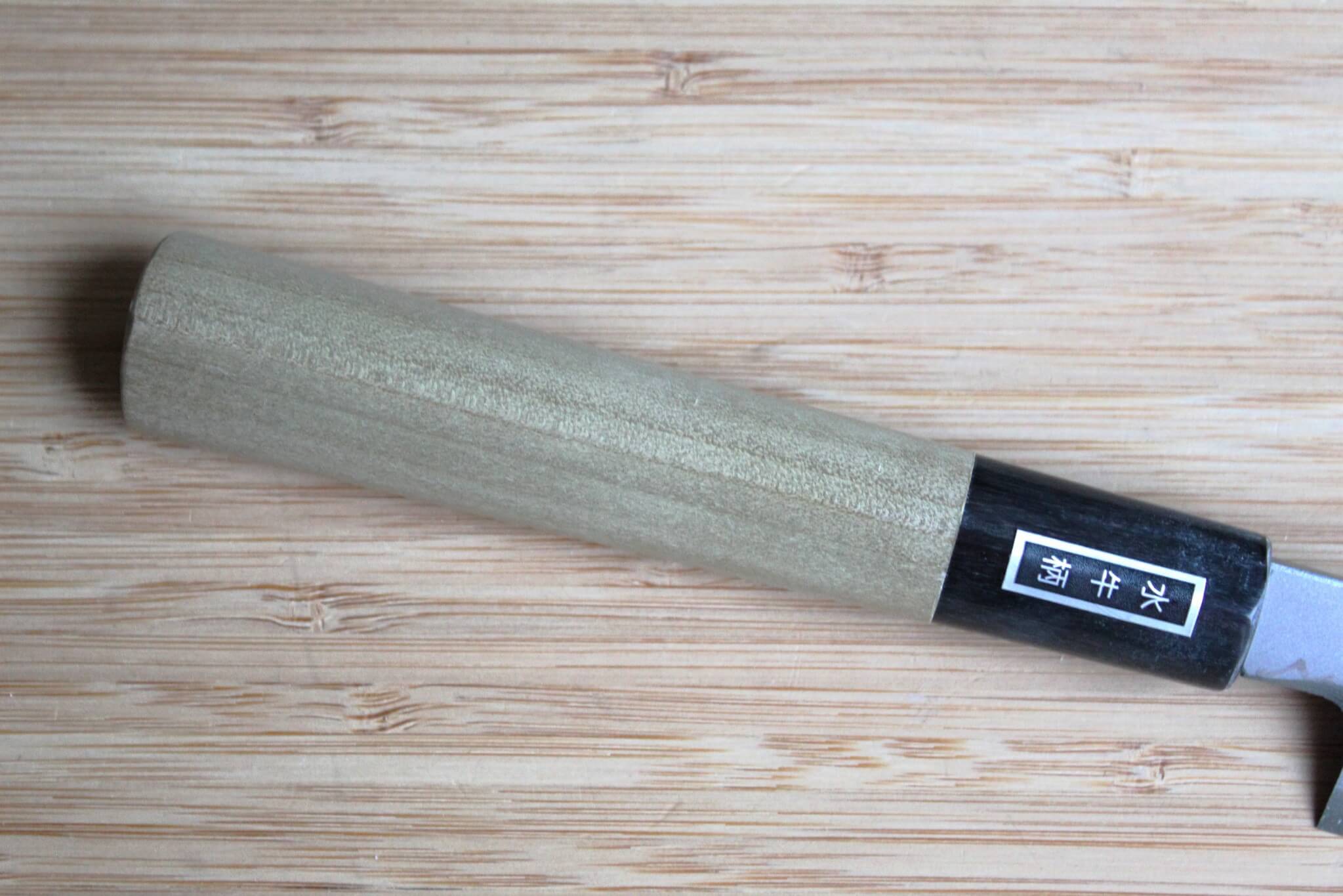 Miki Hamono Yanagiba Slicer Knife Shironiko Damascus Magnolia Handle