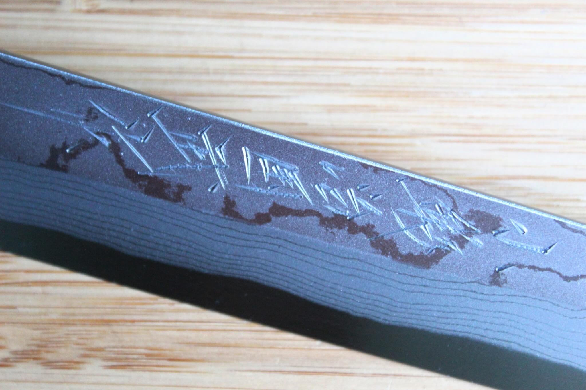 Miki Hamono Yanagiba Slicer Knife Shironiko Damascus Magnolia Handle