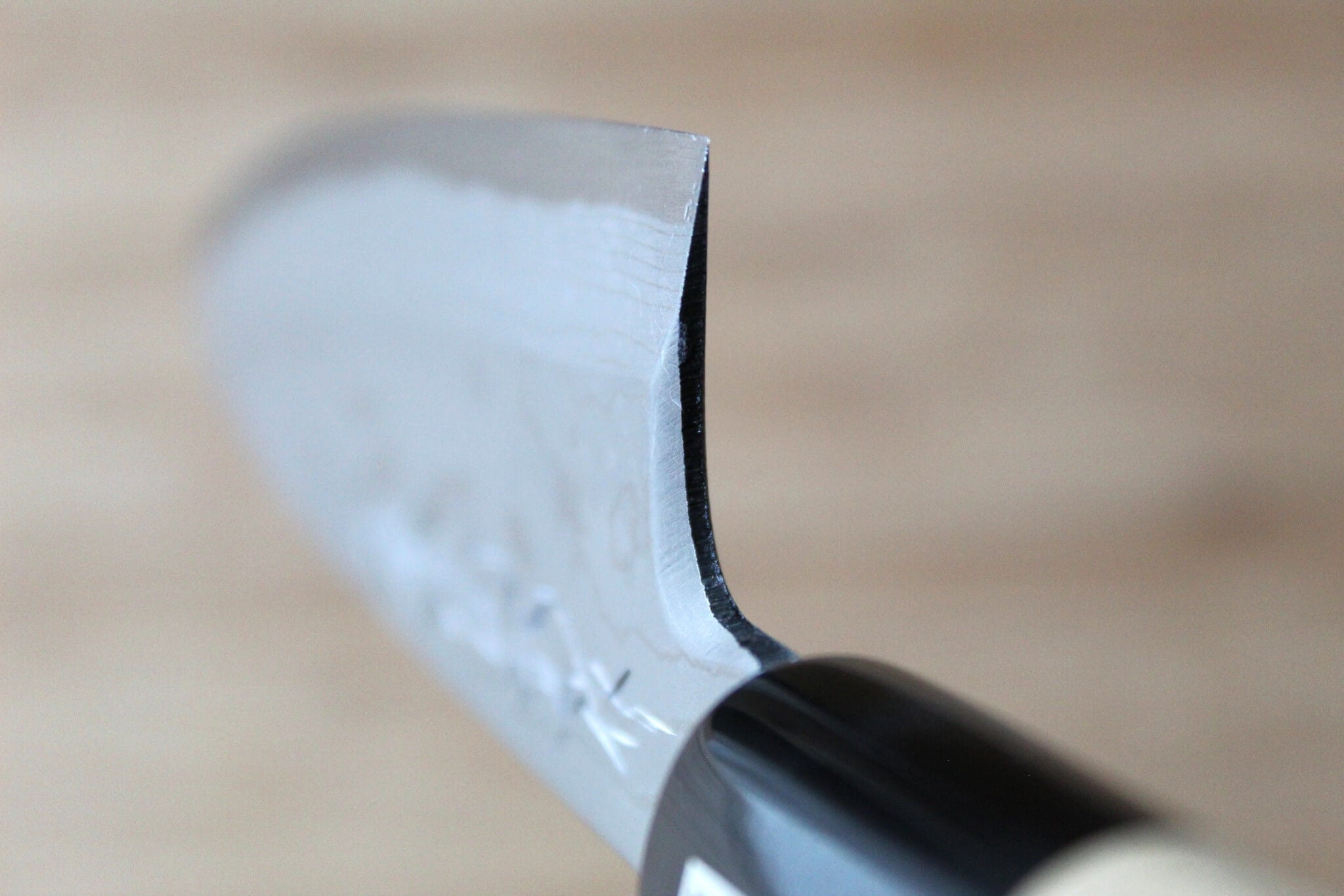 Miki Hamono Damascus Funayuki Knife White Steel Magnolia Buffalo Horn Handle Japanese Knife Seattle Area USA