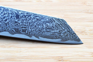 OUL Uzu Vortex Nickle Damascus Bunka 170 mm / 6.7" Lacquer Handle