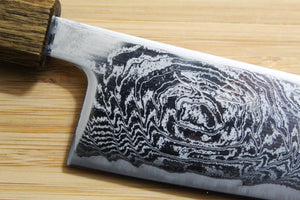 OUL Uzu Vortex Nickle Damascus Gyuto 210 mm / 8.2" Black Oak