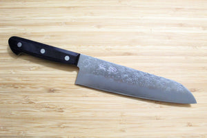 OUL Santoku Ginsan Nashiji 180 mm / 7.1" Purple Handle