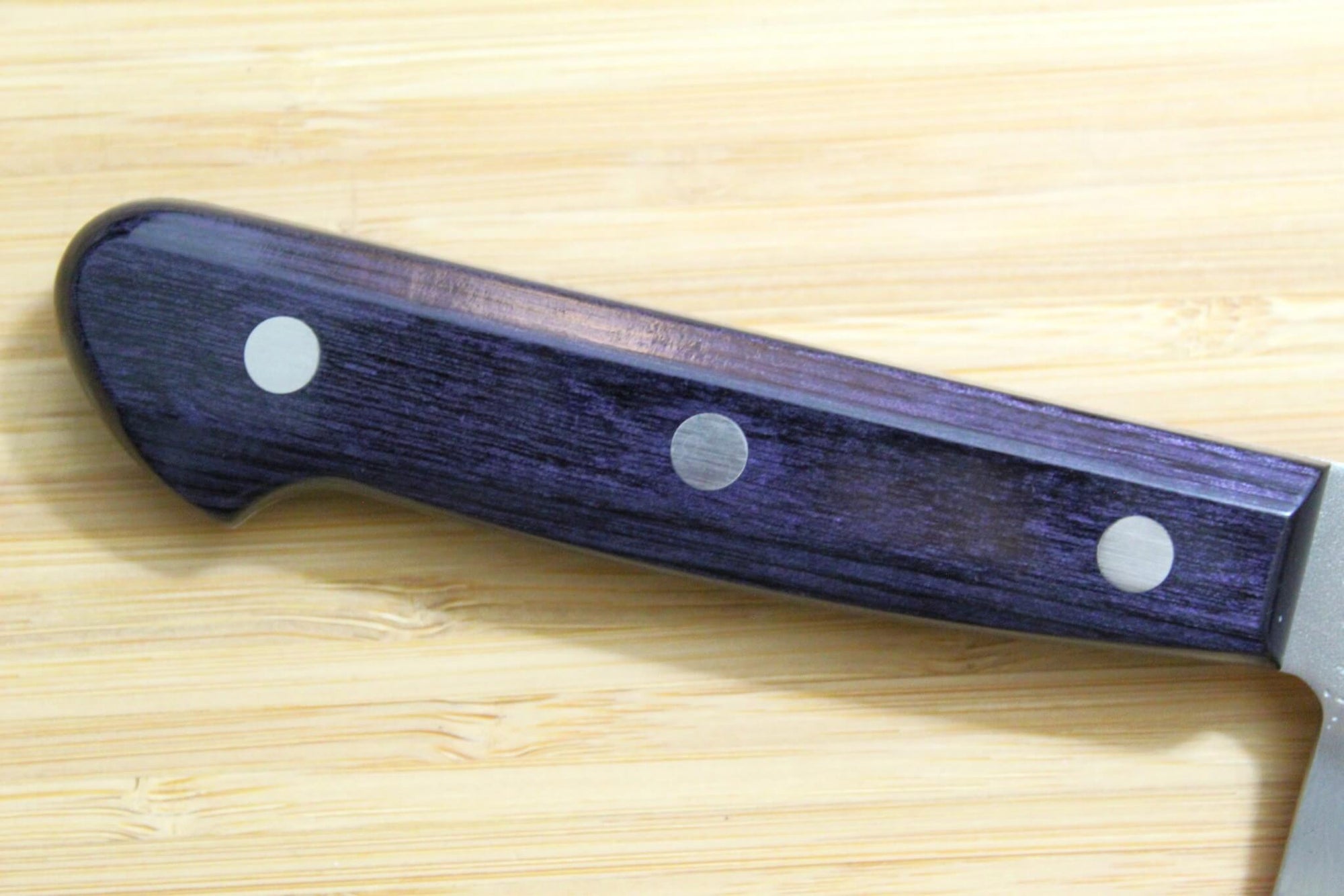 OUL Santoku Ginsan Nashiji 180 mm / 7.1" Purple Handle