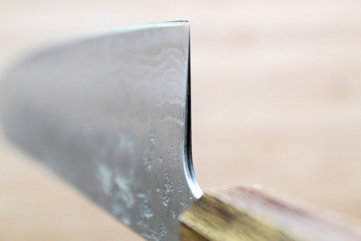 OUL SW Nickel Damascus Washiji Gyuto 210mm Japanese chef knife with Black Oak handle