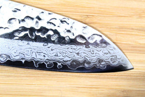 OUL VG-10 Damascus Tsuchime Santoku 180 mm / 7.1"