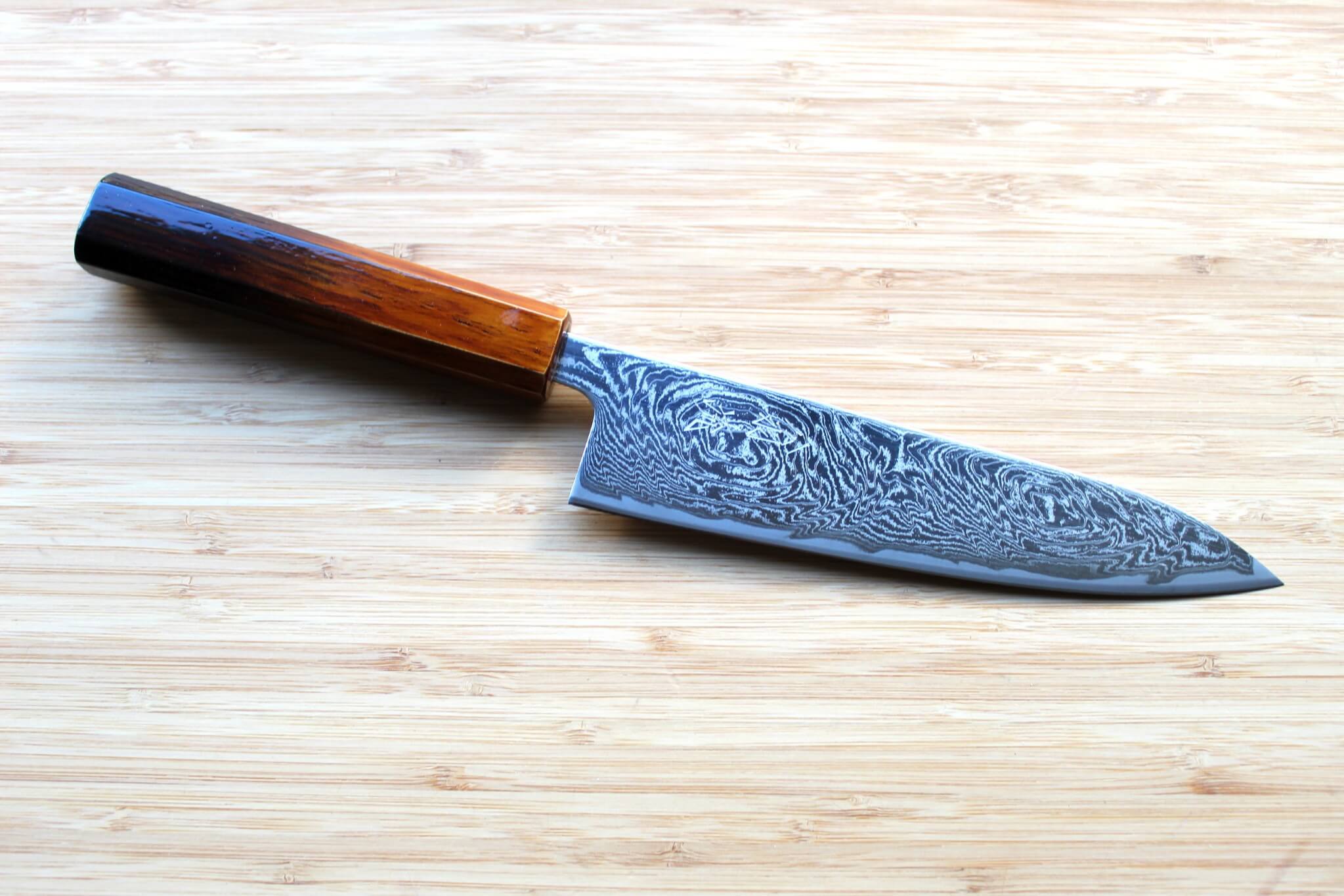 OUL Uzu Vortex Nickle Damascus Gyuto 180 mm ( 7.1")  240 mm ( 9.4")  Lacquer Handle