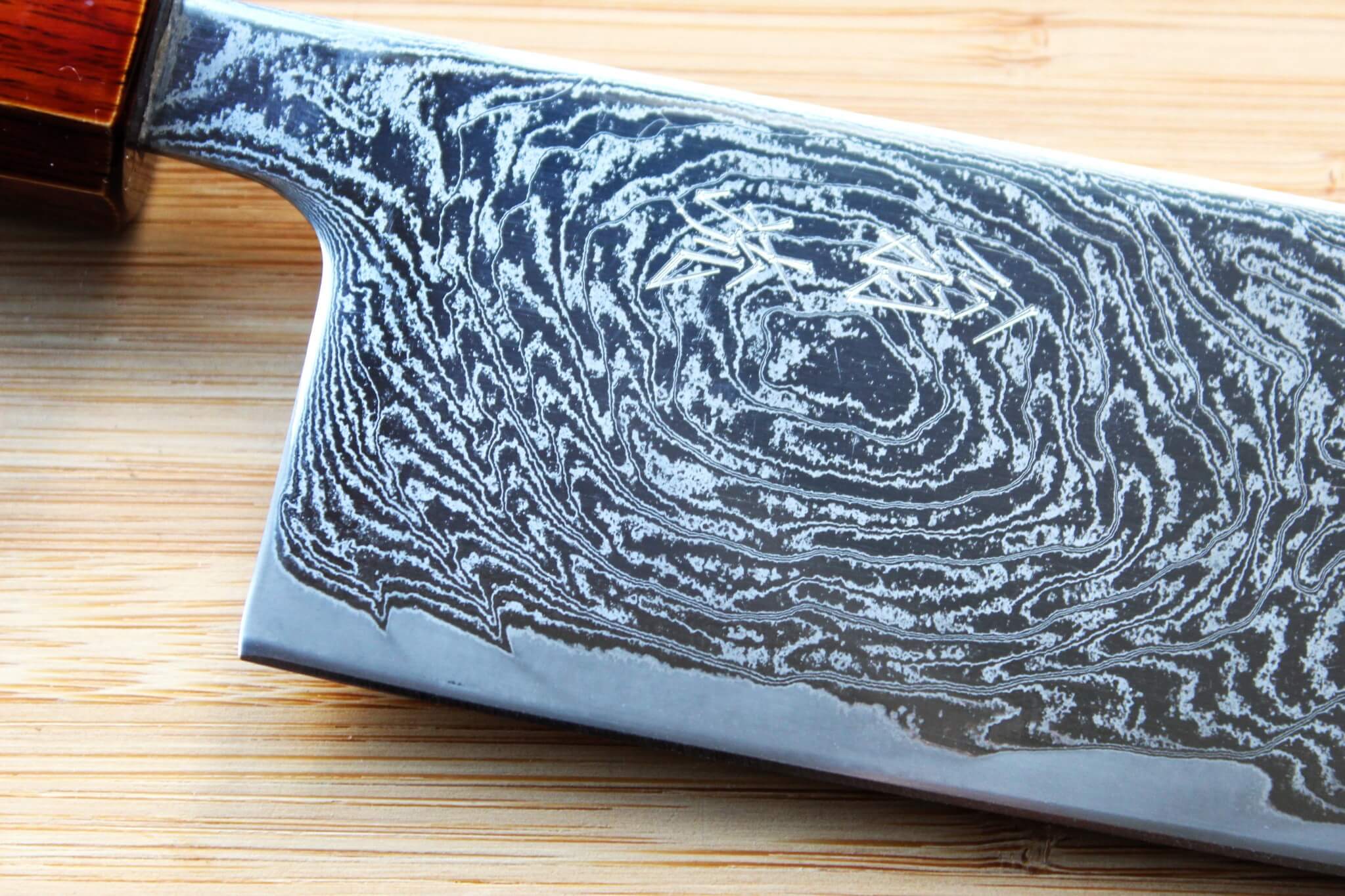 OUL Uzu Vortex Nickle Damascus Nakiri 165 mm / 6.5 " Lacquer Handle