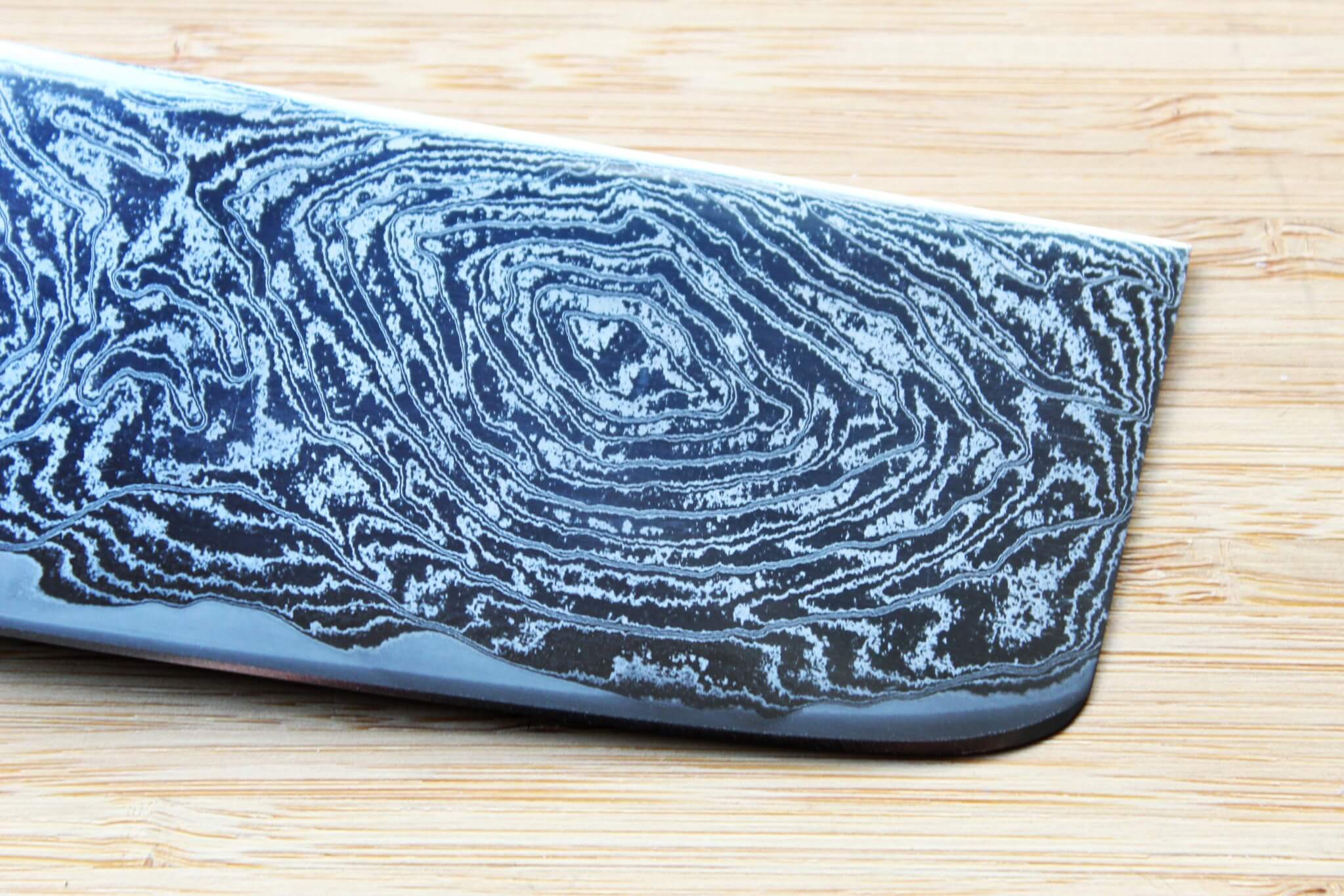 OUL Uzu Vortex Nickle Damascus Nakiri 165 mm / 6.5 " Lacquer Handle