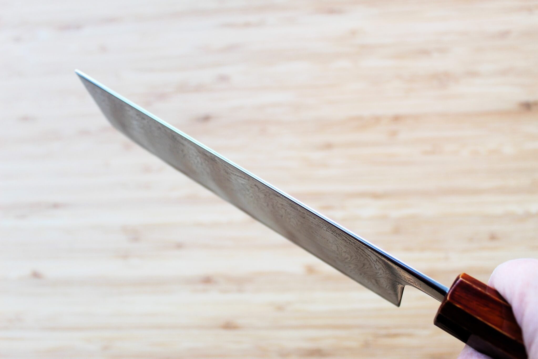 OUL Uzu Vortex Nickle Damascus Nakiri 165 mm / 6.5 " Lacquer Handle