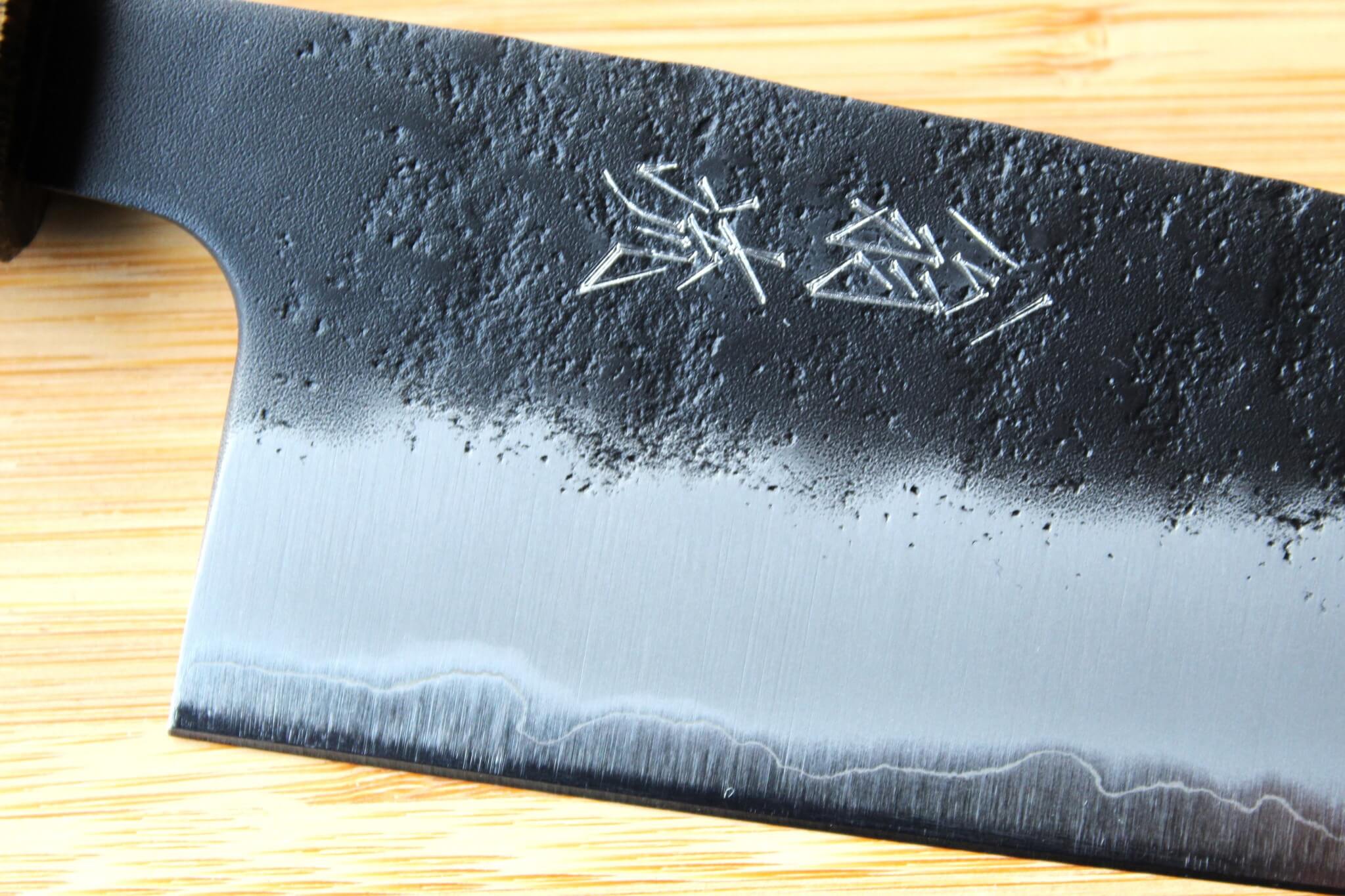 OUL Aogami Super / Blue Super Steel Nashiji Santoku 165 mm / 6.5" Black Oak