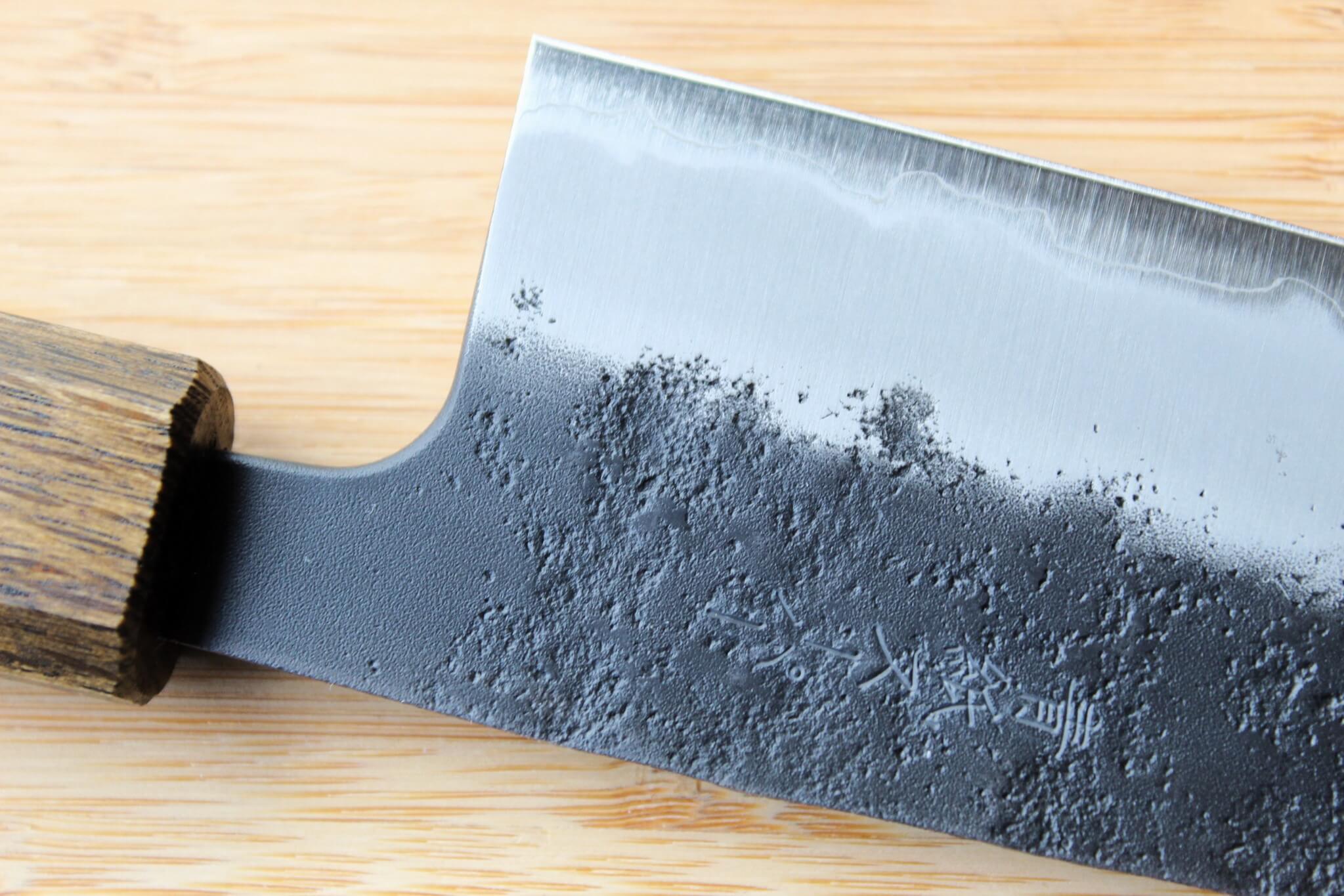 OUL Aogami Super / Blue Super Steel Nashiji Santoku 165 mm / 6.5" Black Oak