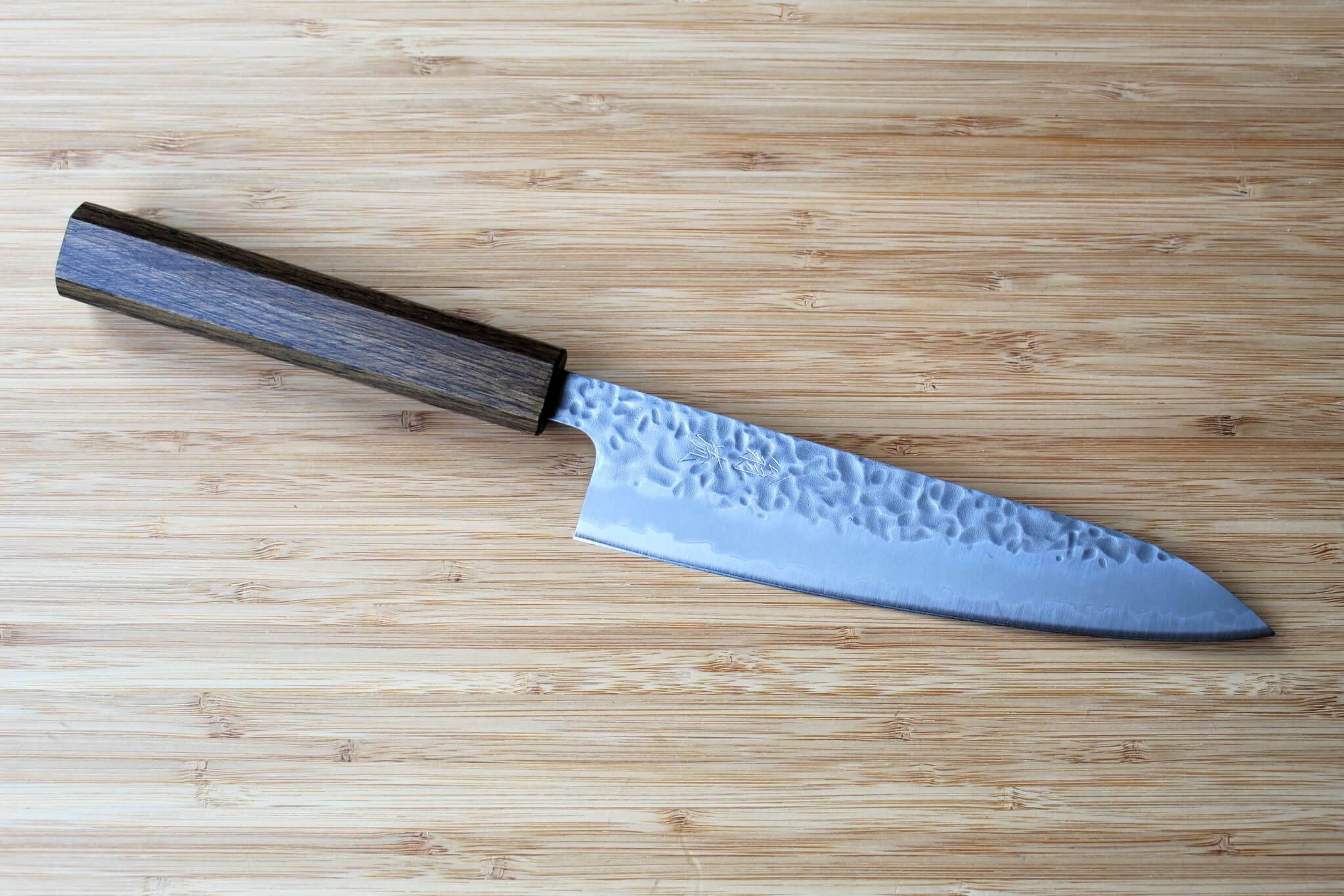 OUL Gyuto Tsuchime White Steel #1 180 mm / 7.0 " Black Oak Handle