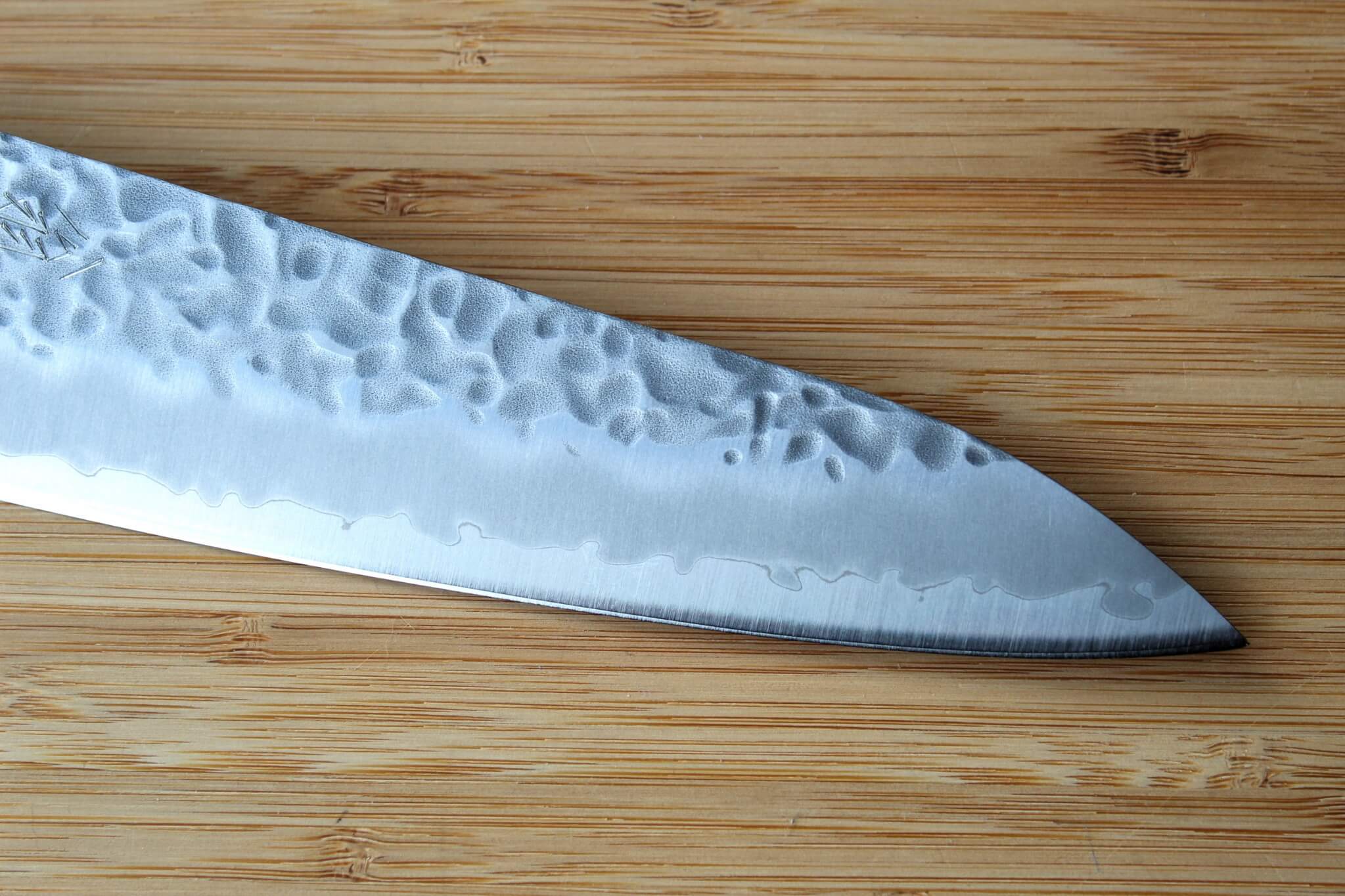 OUL Gyuto Tsuchime White Steel #1 180 mm / 7.0 " Black Oak Handle