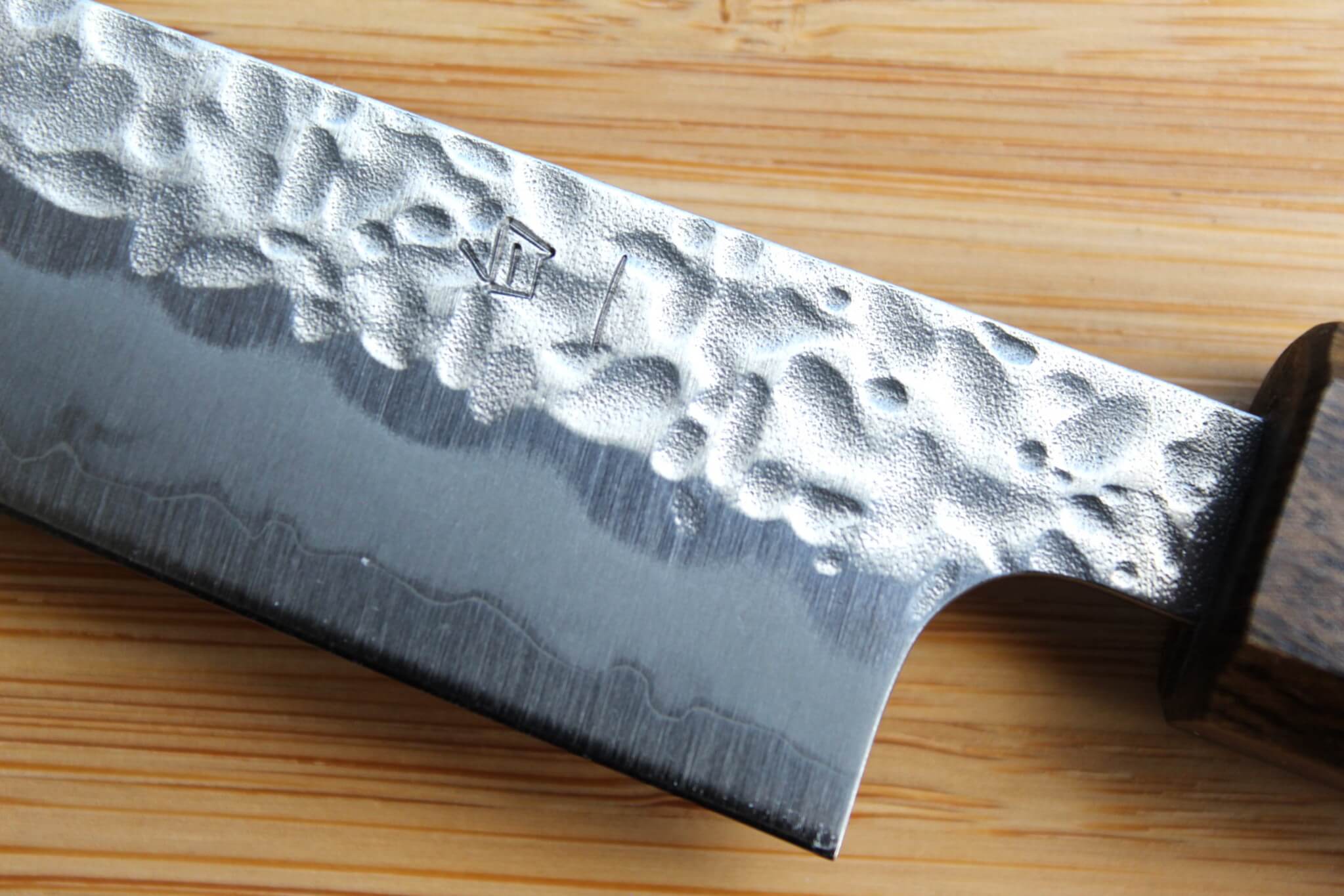 OUL Gyuto Tsuchime White Steel #1 180 mm / 7.0 " Black Oak Handle