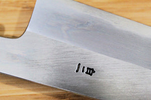 OUL Shirogami #2 / White Steel #2 Santoku 180 mm / 7.1" with Maple Handle