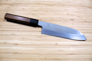 OUL Shirogami #2 / White Steel #2 Santoku 180 mm / 7.1" with Maple Handle