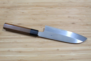 OUL Shirogami #2 / White Steel #2 Santoku 180 mm / 7.1" with Maple Handle