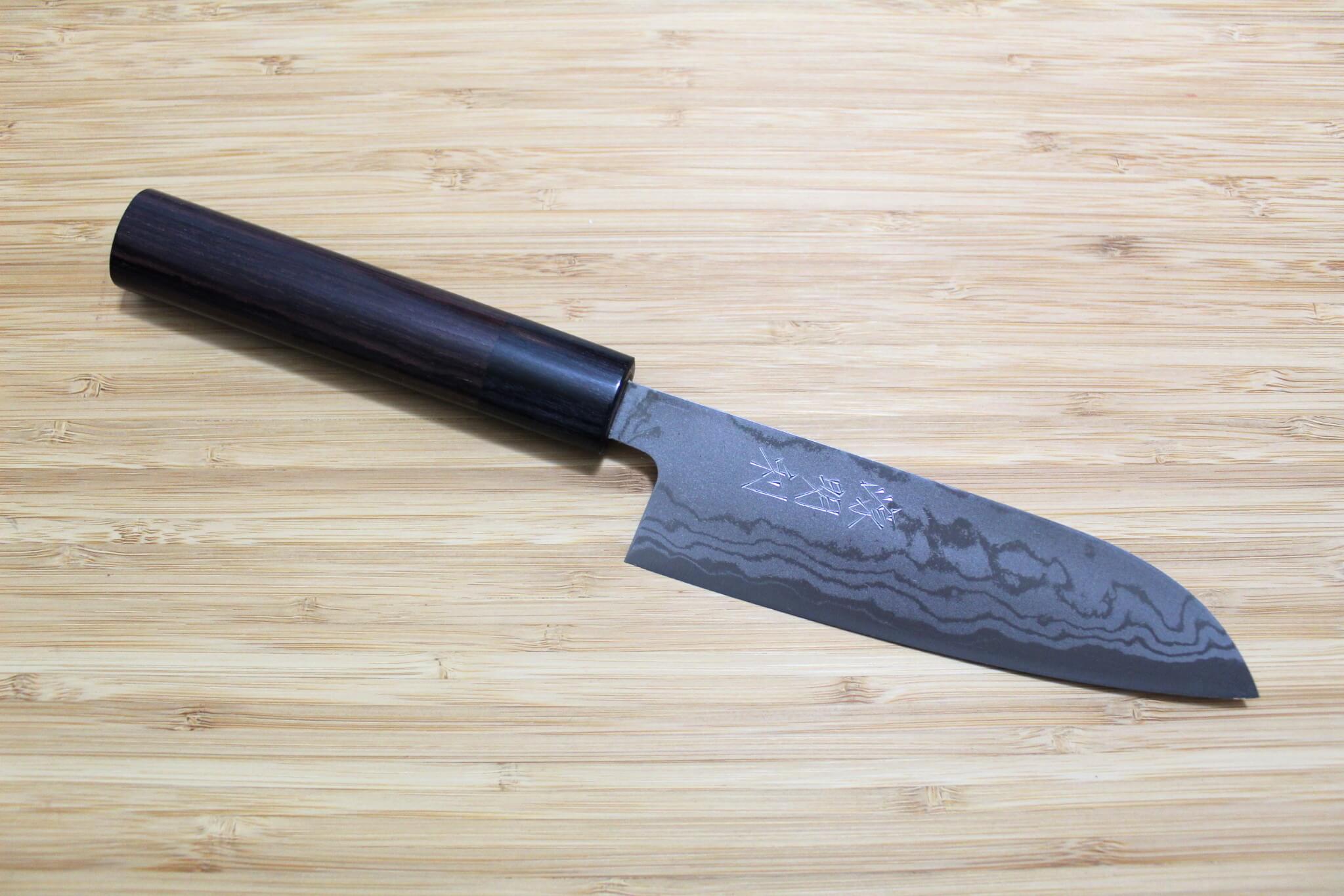 Sawakazuma Ginryu Aoniko Small Santoku 135 mm / 5.3" Rosewood Handle