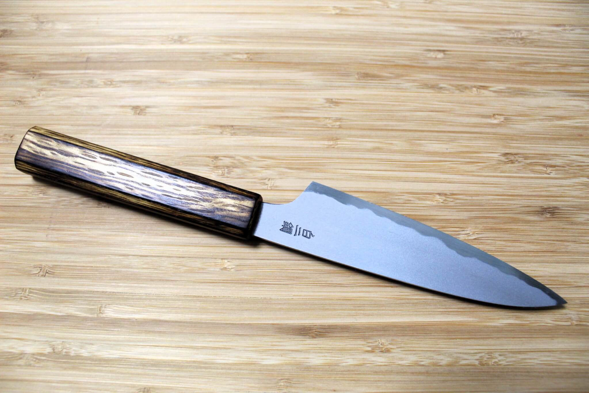 Sakai Takayuki Baikoku Shironiko / White Steel #2 Petty Knife 140mm / 5.5" Burnt Oak Handle