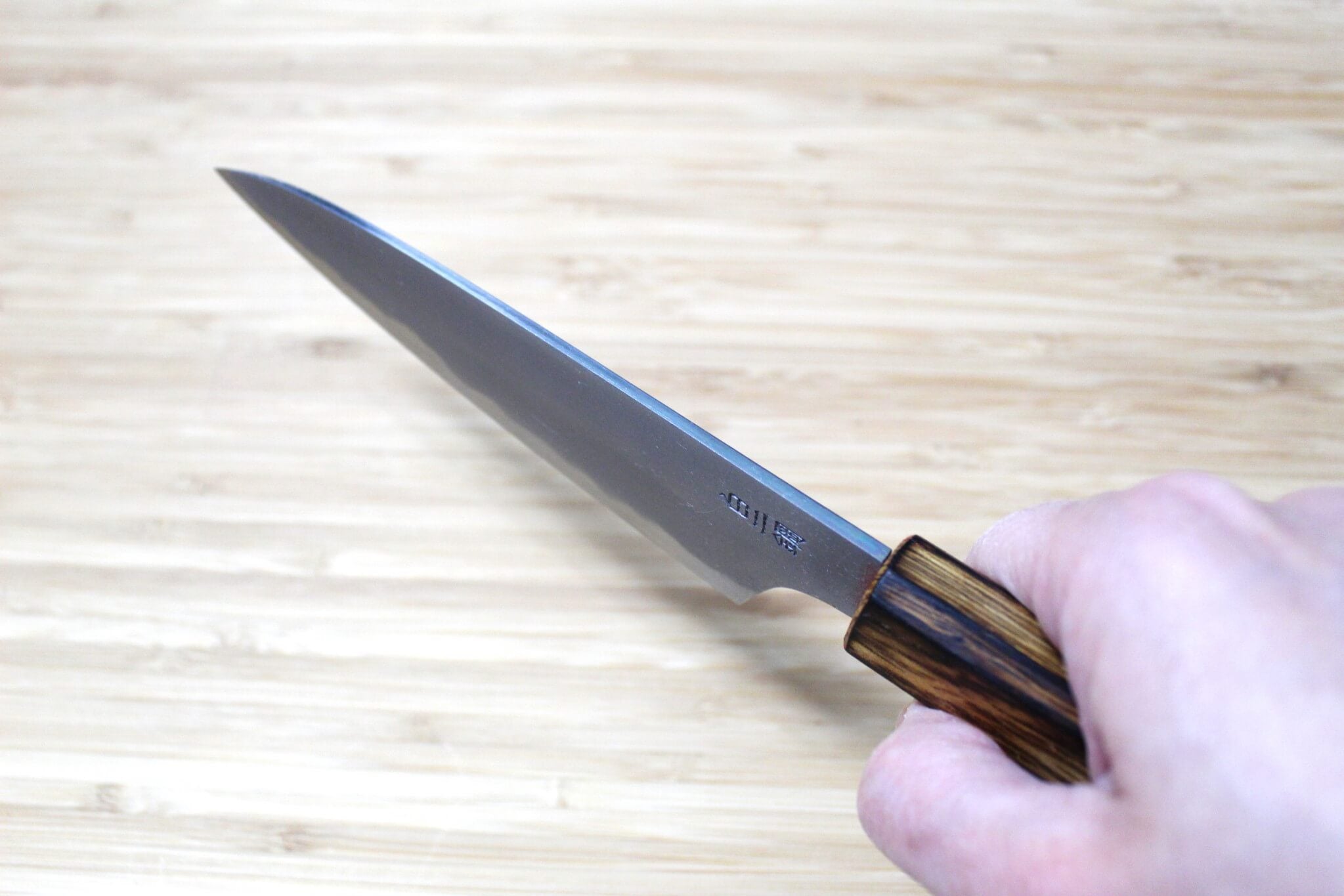Sakai Takayuki Baikoku Shironiko / White Steel #2 Petty Knife 140mm / 5.5" Burnt Oak Handle