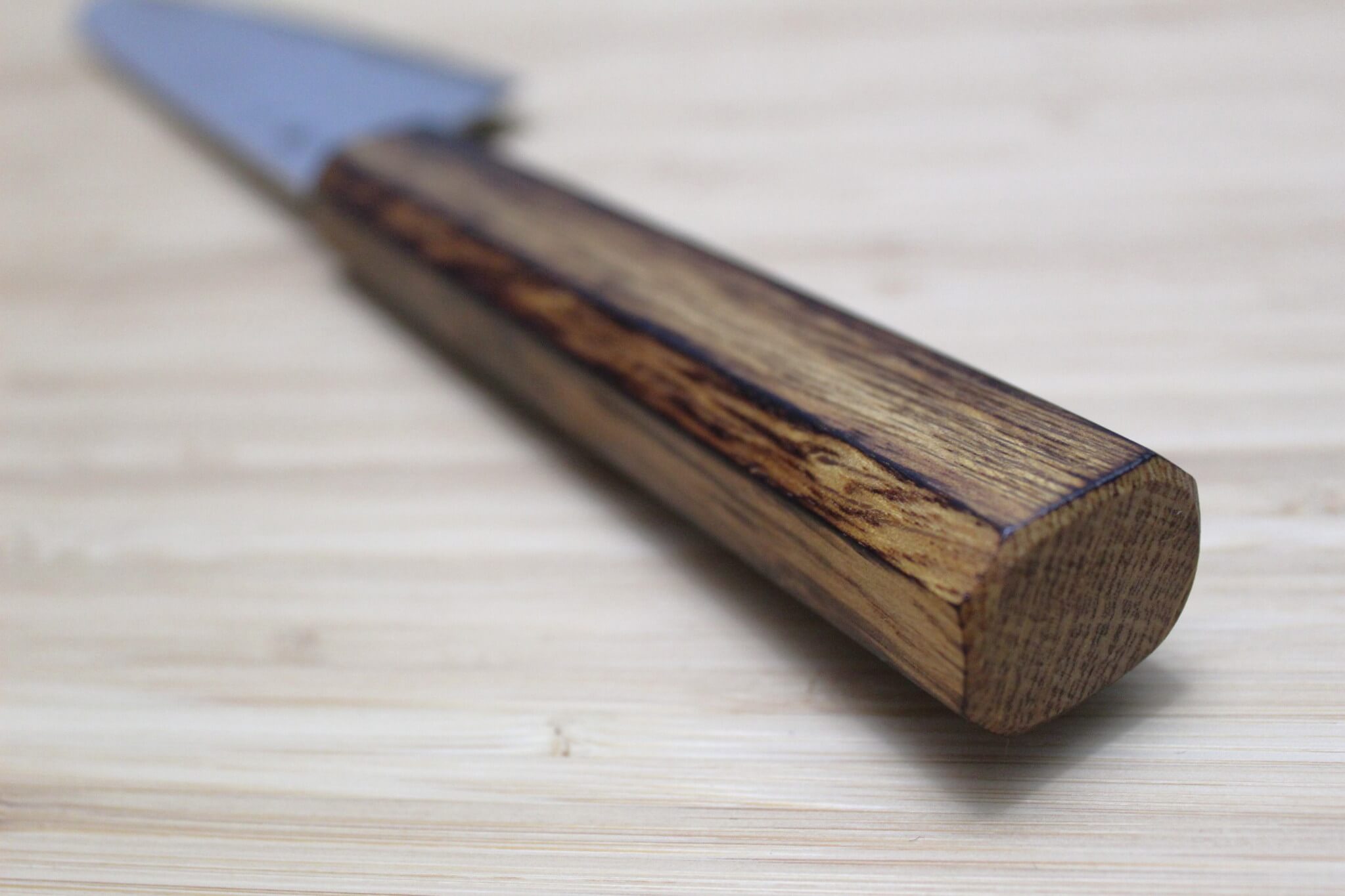 Sakai Takayuki Baikoku Shironiko / White Steel #2 Santoku Knife 180mm / 7.1" Burnt Oak Handle