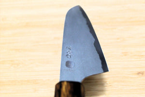 Sakai Takayuki Baikoku Shironiko / White Steel #2 Santoku Knife 180mm / 7.1" Burnt Oak Handle