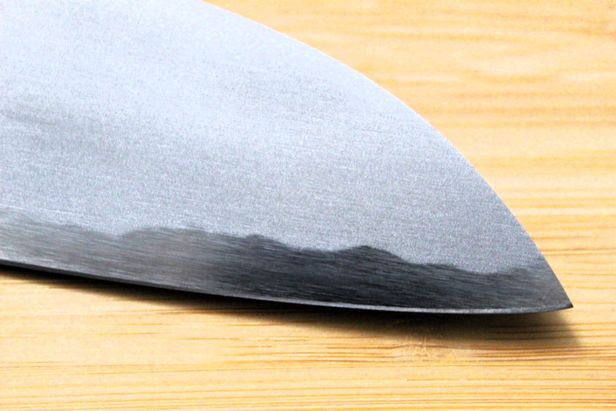 Sakai Takayuki Baikoku Shironiko / White Steel #2 Santoku Knife 180mm / 7.1" Burnt Oak Handle