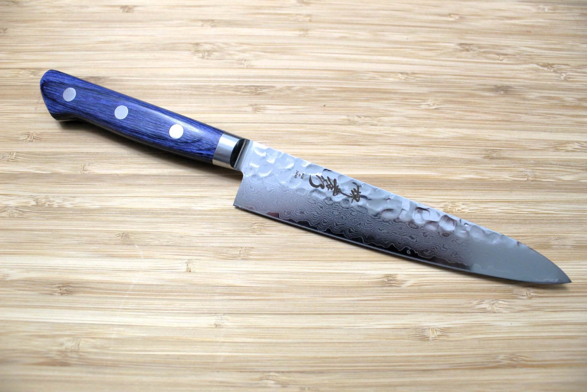 Sakai Takayuki Petty Knife 150 mm / 5.9" Damascus 33 Layer with Blue Handle