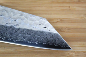 Sakai Takayuki Kengata Gyuto Japanese Chef Knife 190 mm (7.5") Damascus 33 Layer with Brown Lacquered Oak handle