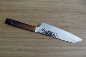 Sakai Takayuki Kengata Gyuto Japanese Chef Knife 190 mm (7.5") Damascus 33 Layer with Brown Lacquered Oak handle