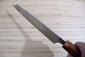 Sakai Takayuki Kengata Gyuto Japanese Chef Knife 190 mm (7.5") Damascus 33 Layer with Brown Lacquered Oak handle