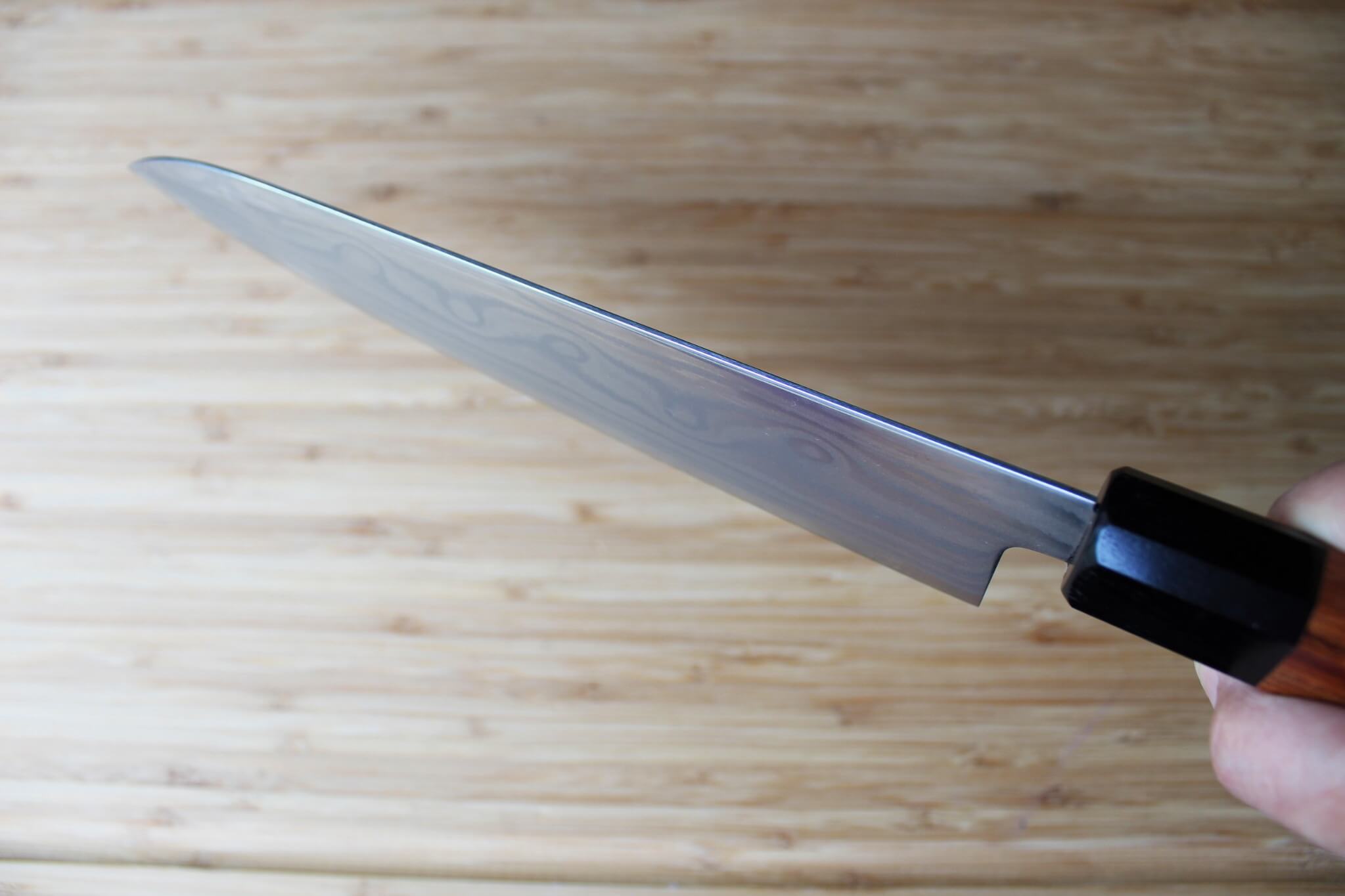 Sakai Takayuki Grand Chef Hamon Damascus Gyuto with Ebony Rosewood Handle 210 mm (8.2")