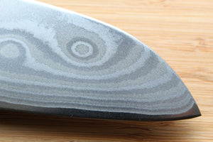 Sakai Takayuki Grand Chef Hamon Damascus 170mm (6.7") Santoku with Ebony Rosewood  Handle