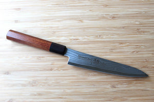 Sakai Takayuki Grand Chef Hamon Damascus 150mm (4.9") Petty with Ebony Rosewood Handle