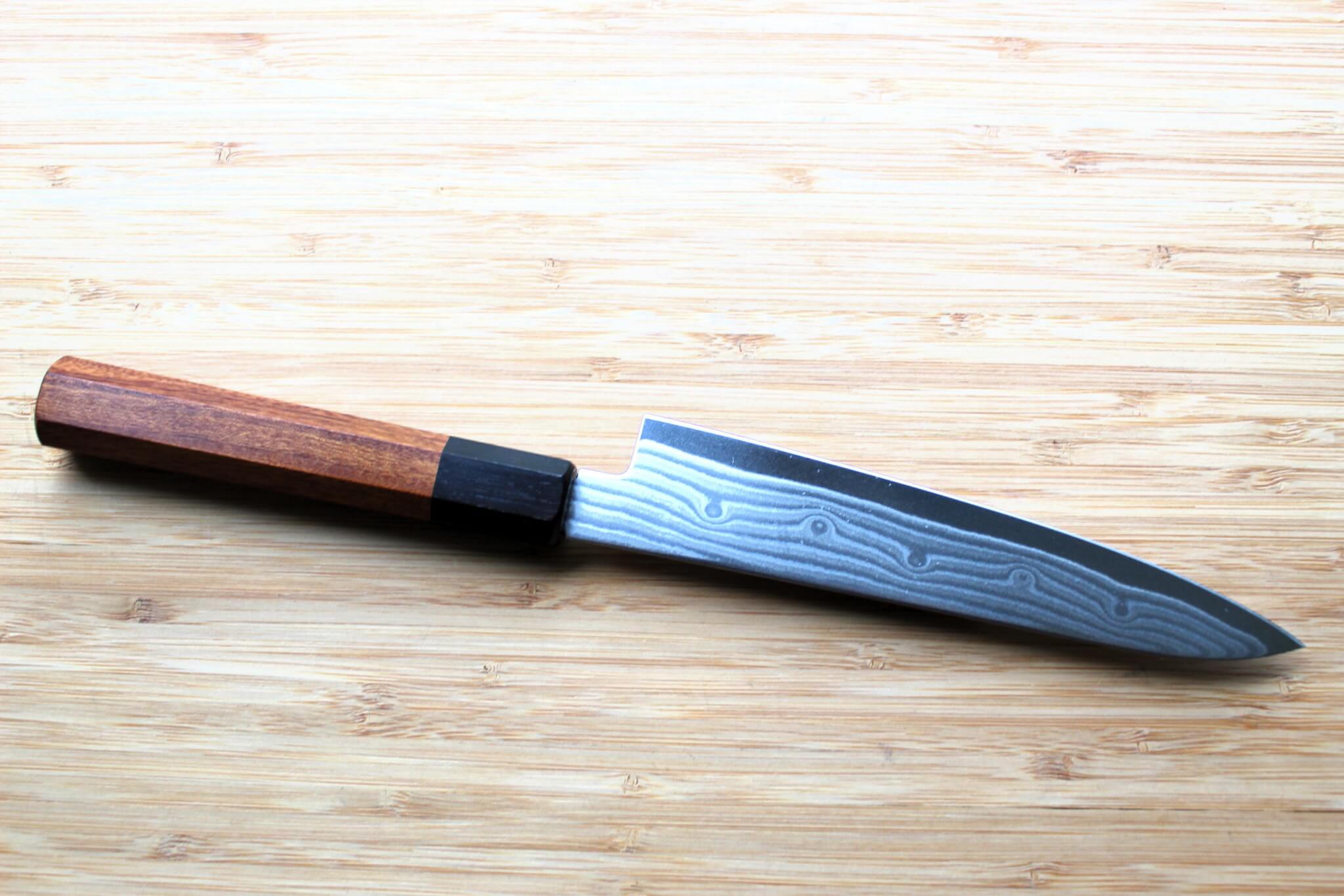 Sakai Takayuki Grand Chef Hamon Damascus 150mm (4.9") Petty with Ebony Rosewood Handle