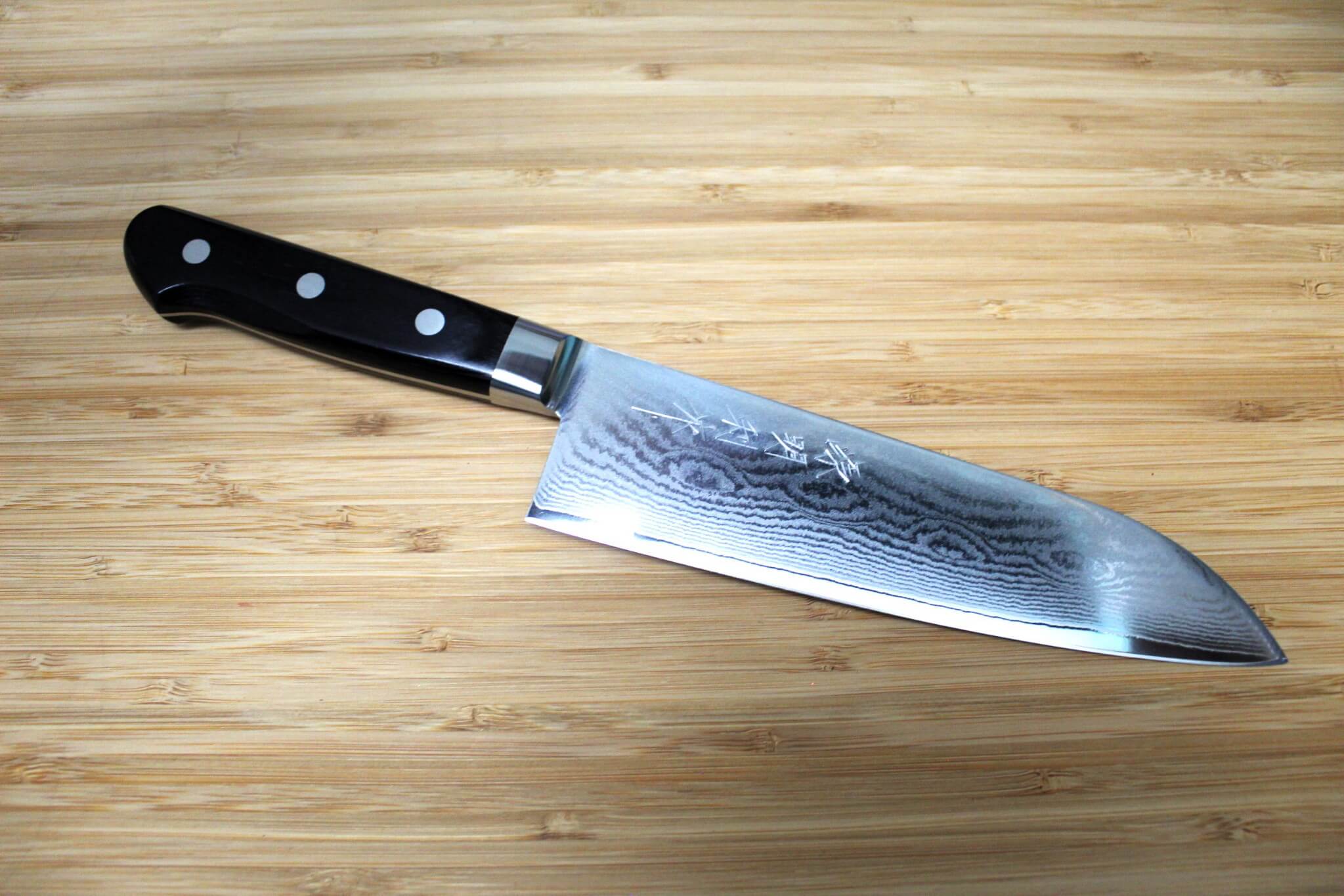 Sawakazuma Senpuu VG-10 Damascus Santoku Knife 180 mm / 7.1"