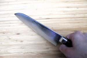 Sawakazuma Senpuu VG-10 Damascus Santoku Knife 180 mm / 7.1"