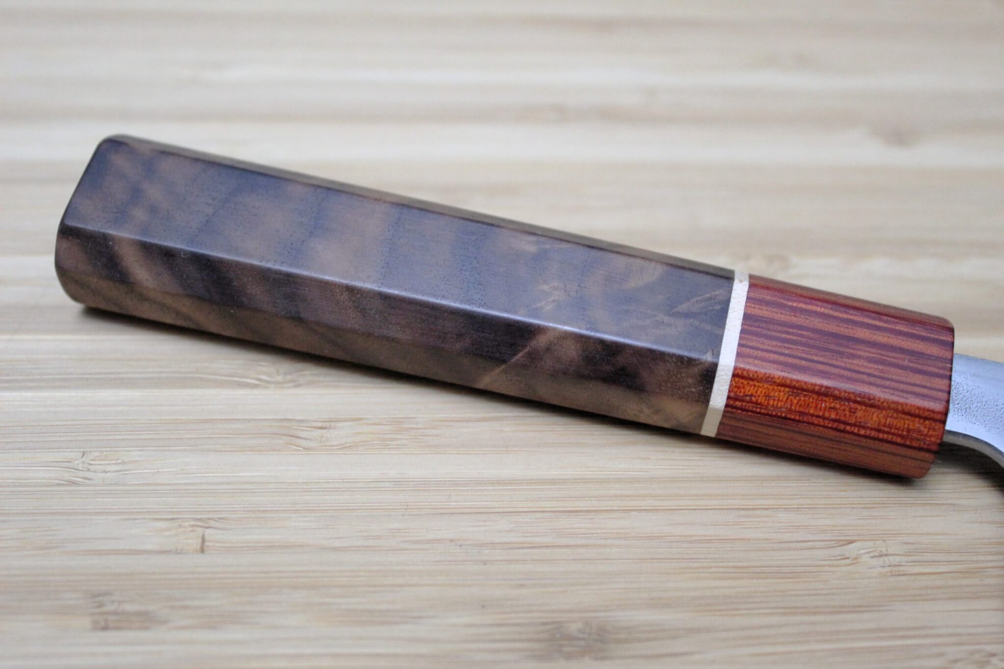 Sawakazuma Yugiri Nashiji Santoku Knife 165 mm / 6.5" Maple and Renghas Handle