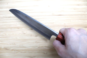 Sawakazuma Yugiri Nashiji Santoku Knife 165 mm / 6.5" Maple and Renghas Handle